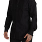 Sleek Black Tuxedo Dress Shirt - Slim Fit