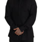 Sleek Black Tuxedo Dress Shirt - Slim Fit