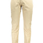 Beige Cotton Men Trouser