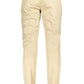 Beige Cotton Men Trouser