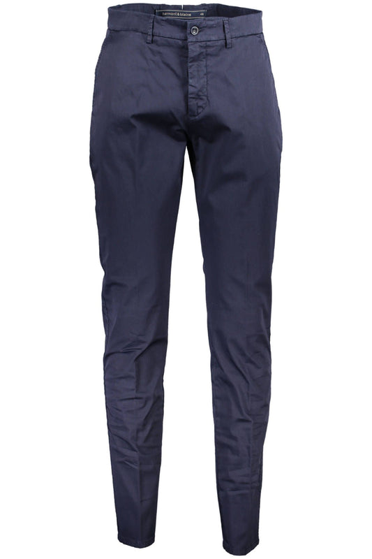 Blue Cotton Men Trouser