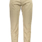 Beige Cotton Men Trouser