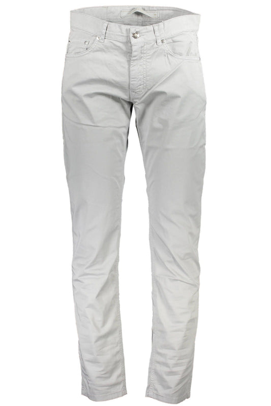 Gray Cotton Men Trousers