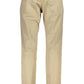 Beige Cotton Men Trouser