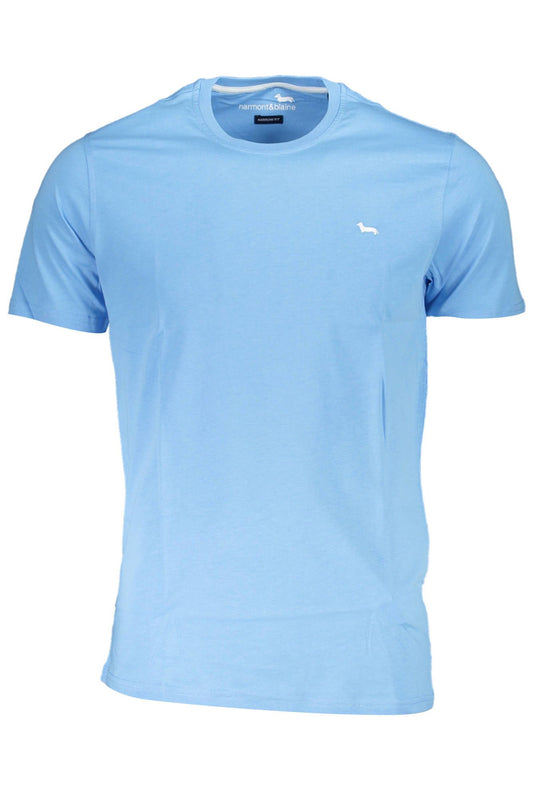 Light Blue Cotton Men T-Shirt