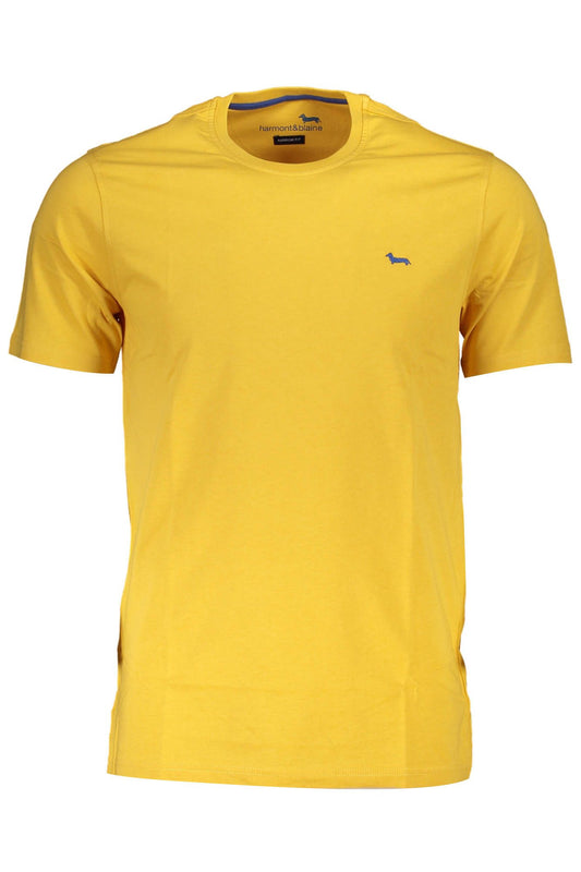 Yellow Cotton Men T-Shirt