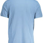 Blue Cotton Men Polo Shirt