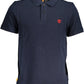 Blue Cotton Men Polo Shirt