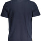 Blue Cotton Men Polo Shirt