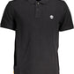 Black Cotton Men Polo Shirt