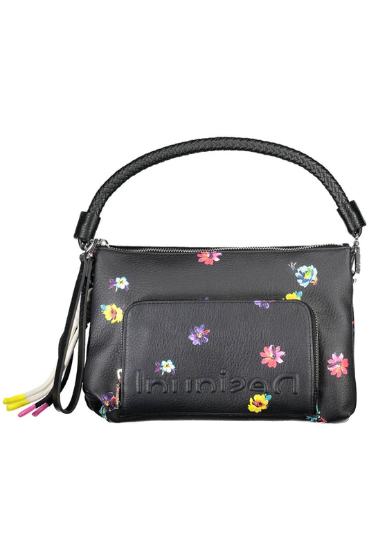 Black Polyurethane Women Handbag