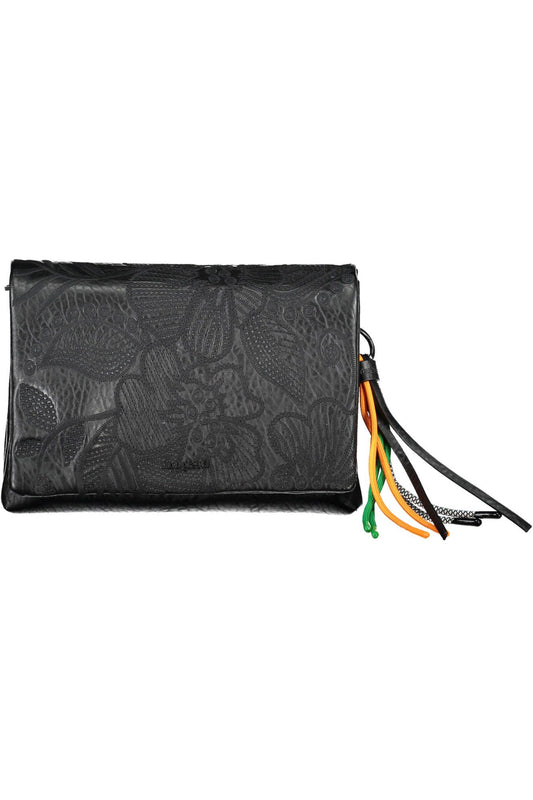 Black Polyurethane Women Handbag