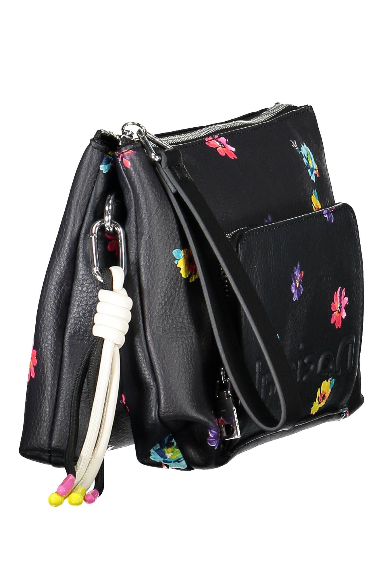 Black Polyurethane Women Handbag