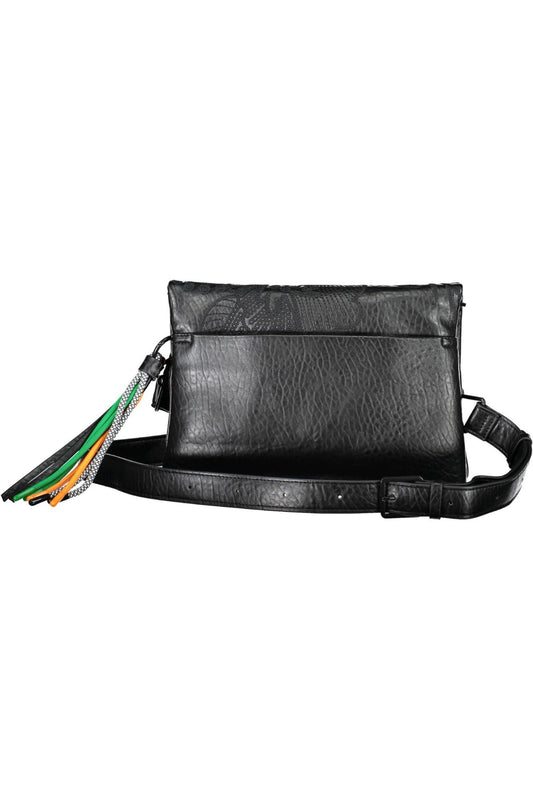 Black Polyurethane Women Handbag