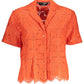 Orange Cotton Women Shirt