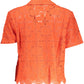 Orange Cotton Women Shirt