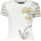 Chic White Printed Tee with Contrasting Details