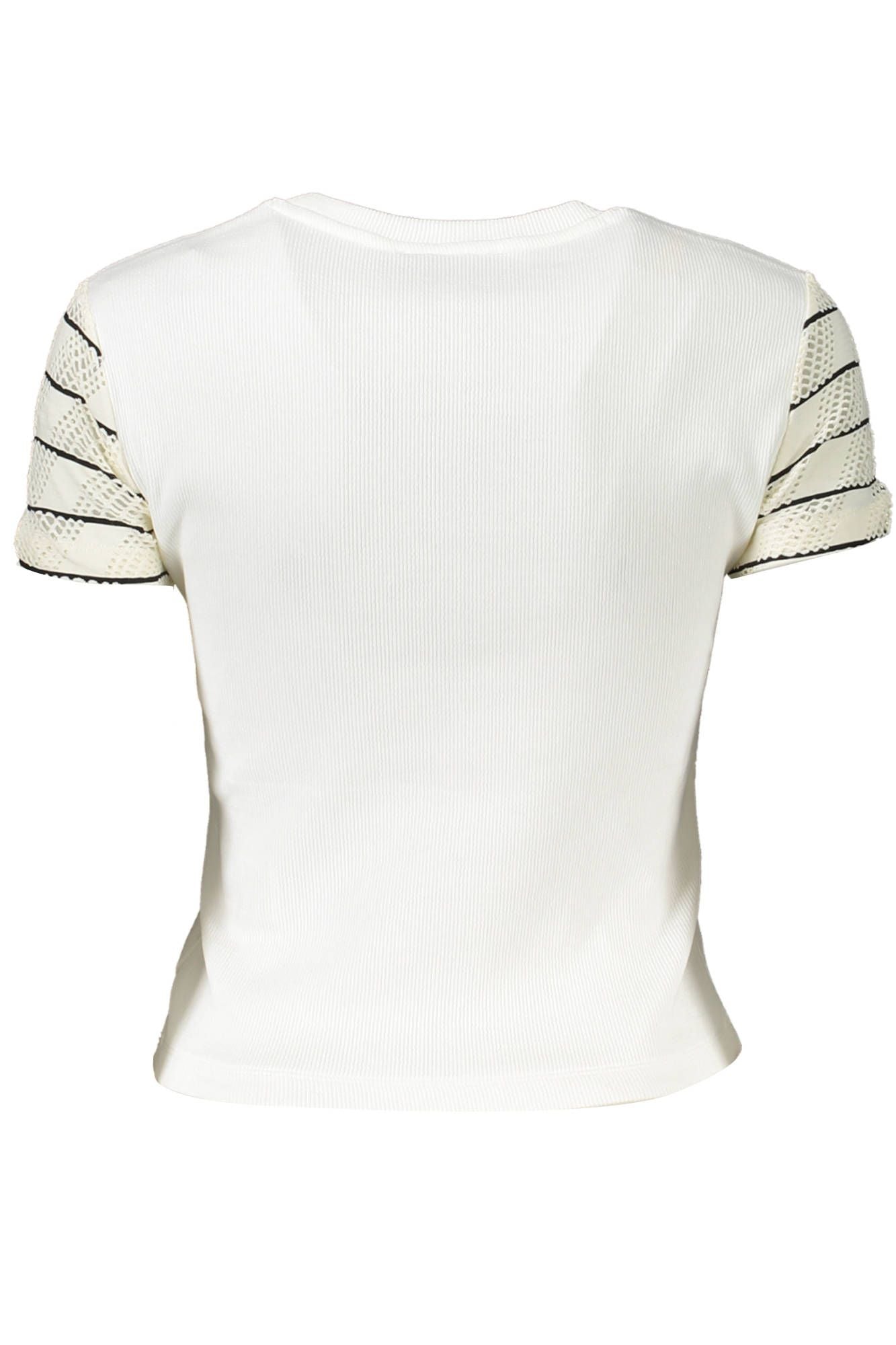 Chic White Printed Tee with Contrasting Details