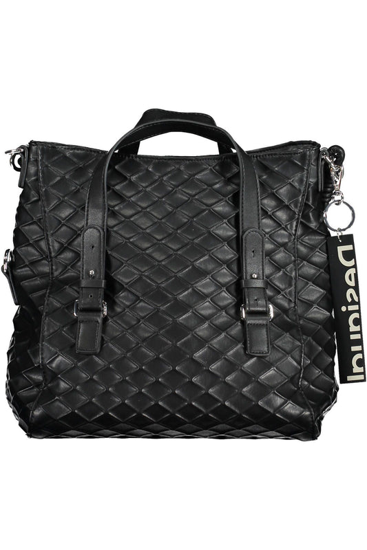 Black Polyurethane Women Handbag