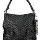 Black Polyurethane Women Handbag