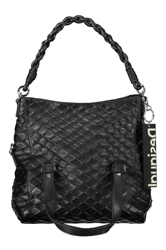 Black Polyurethane Women Handbag
