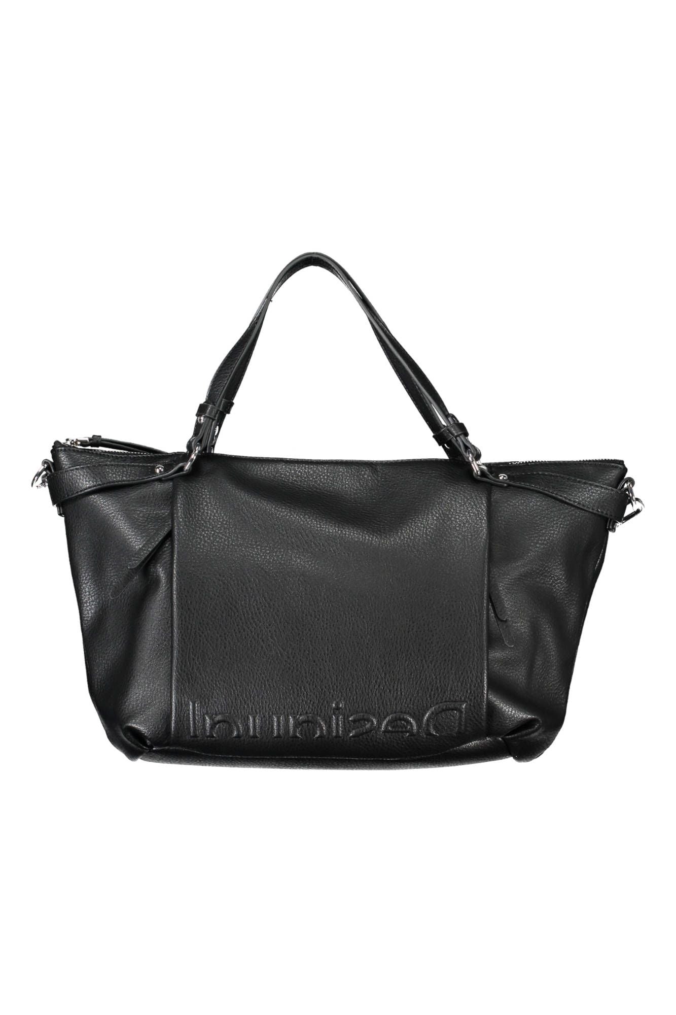 Black Polyurethane Women Handbag
