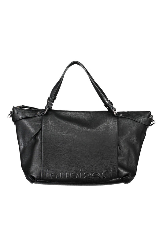 Black Polyurethane Women Handbag