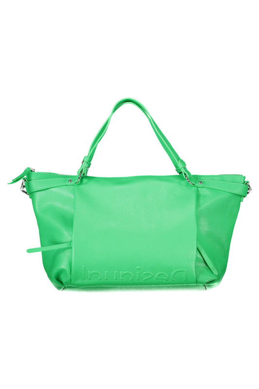 Green Polyurethane Women Handbag