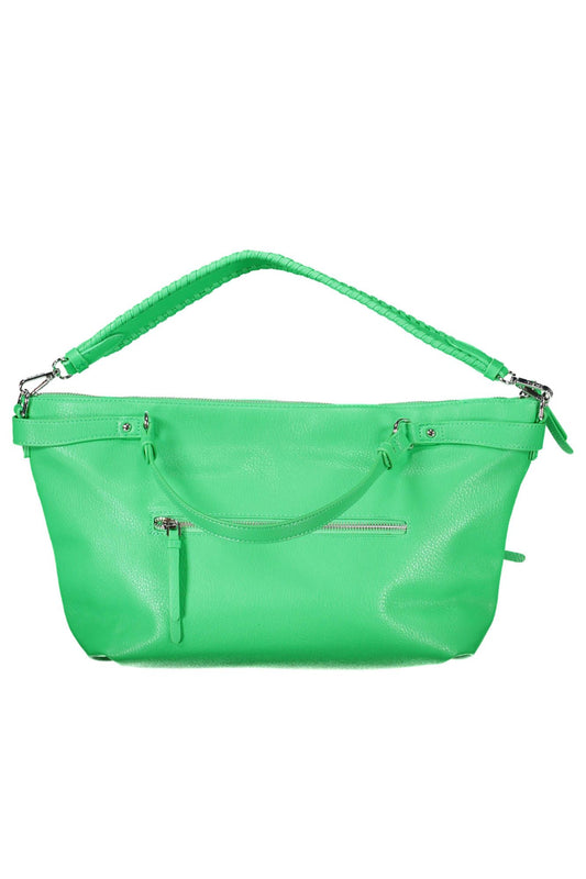 Green Polyurethane Women Handbag