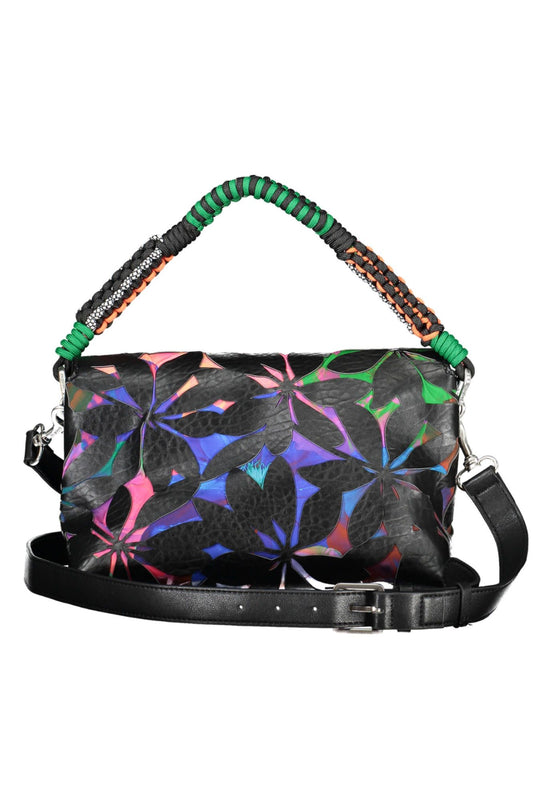 Black Polyurethane Women Handbag