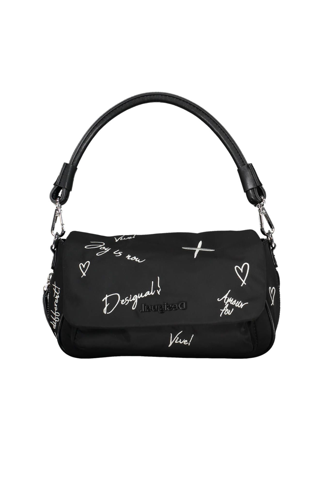 Black Polyurethane Women Handbag