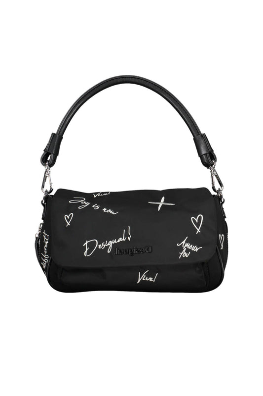 Black Polyurethane Women Handbag