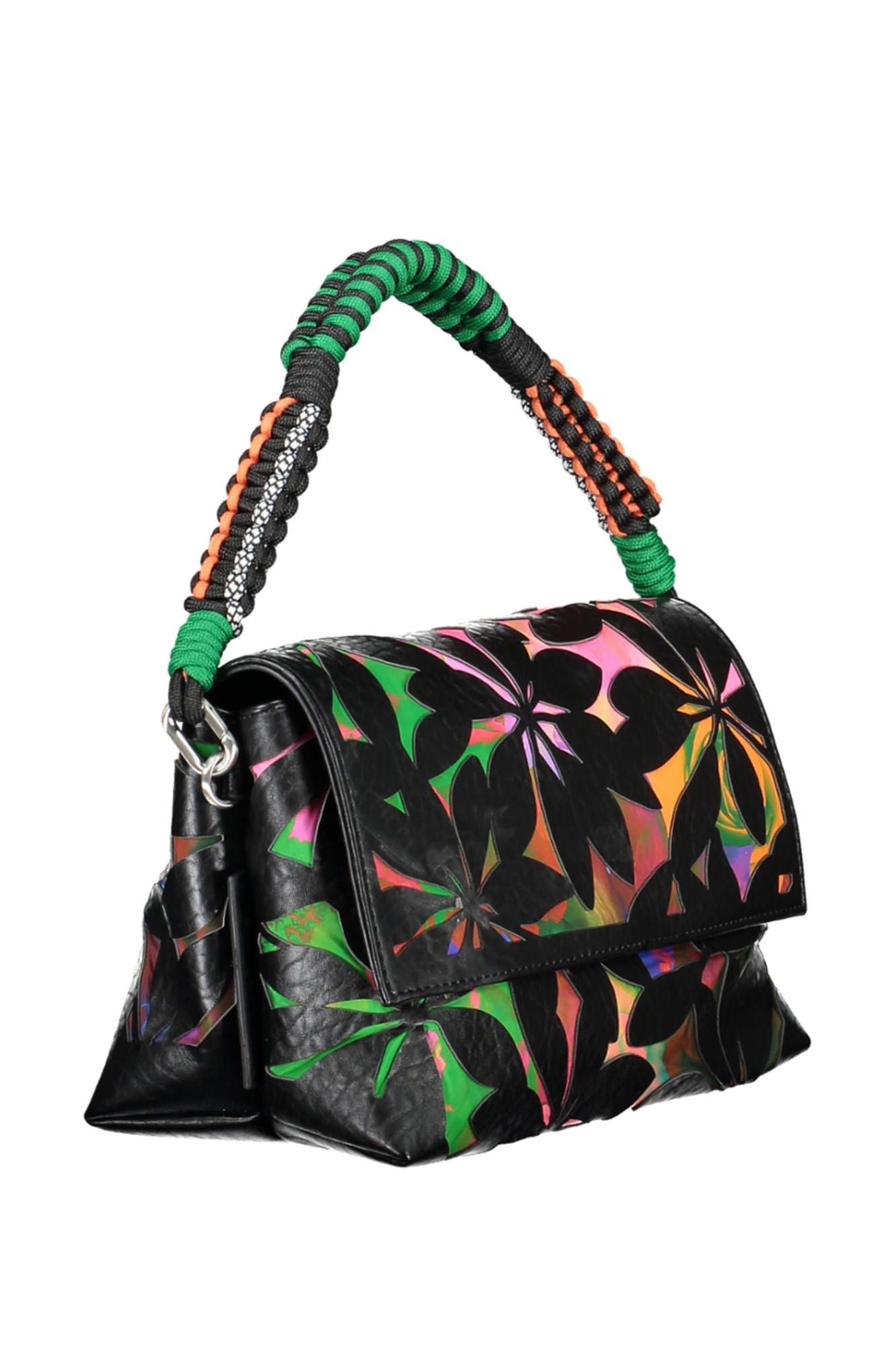 Black Polyurethane Women Handbag
