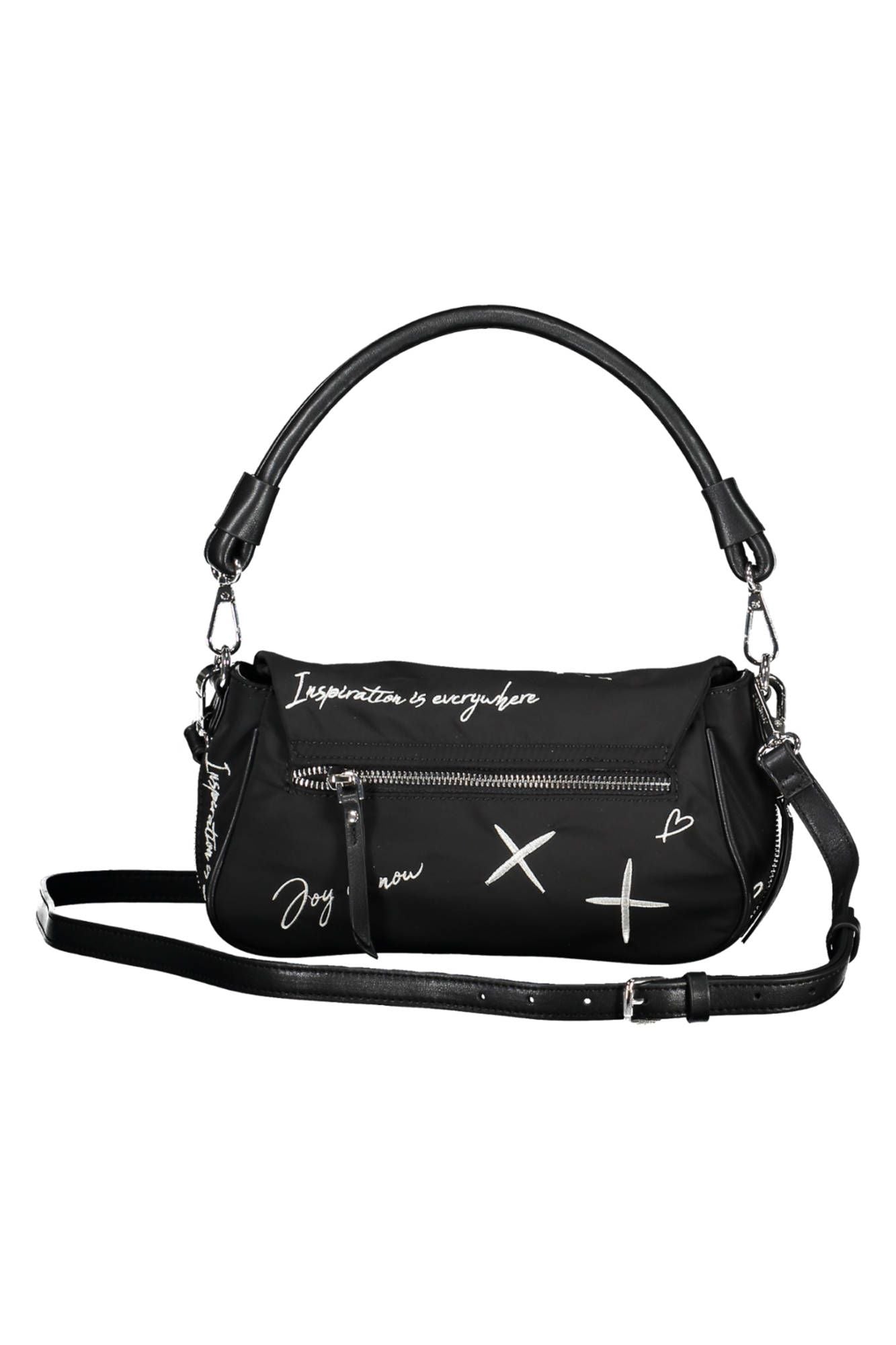 Black Polyurethane Women Handbag