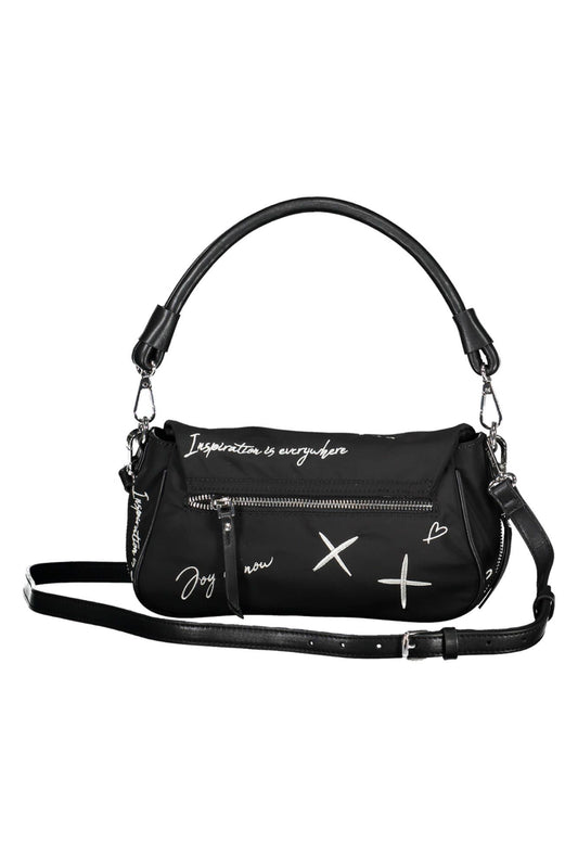Black Polyurethane Women Handbag
