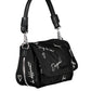 Black Polyurethane Women Handbag