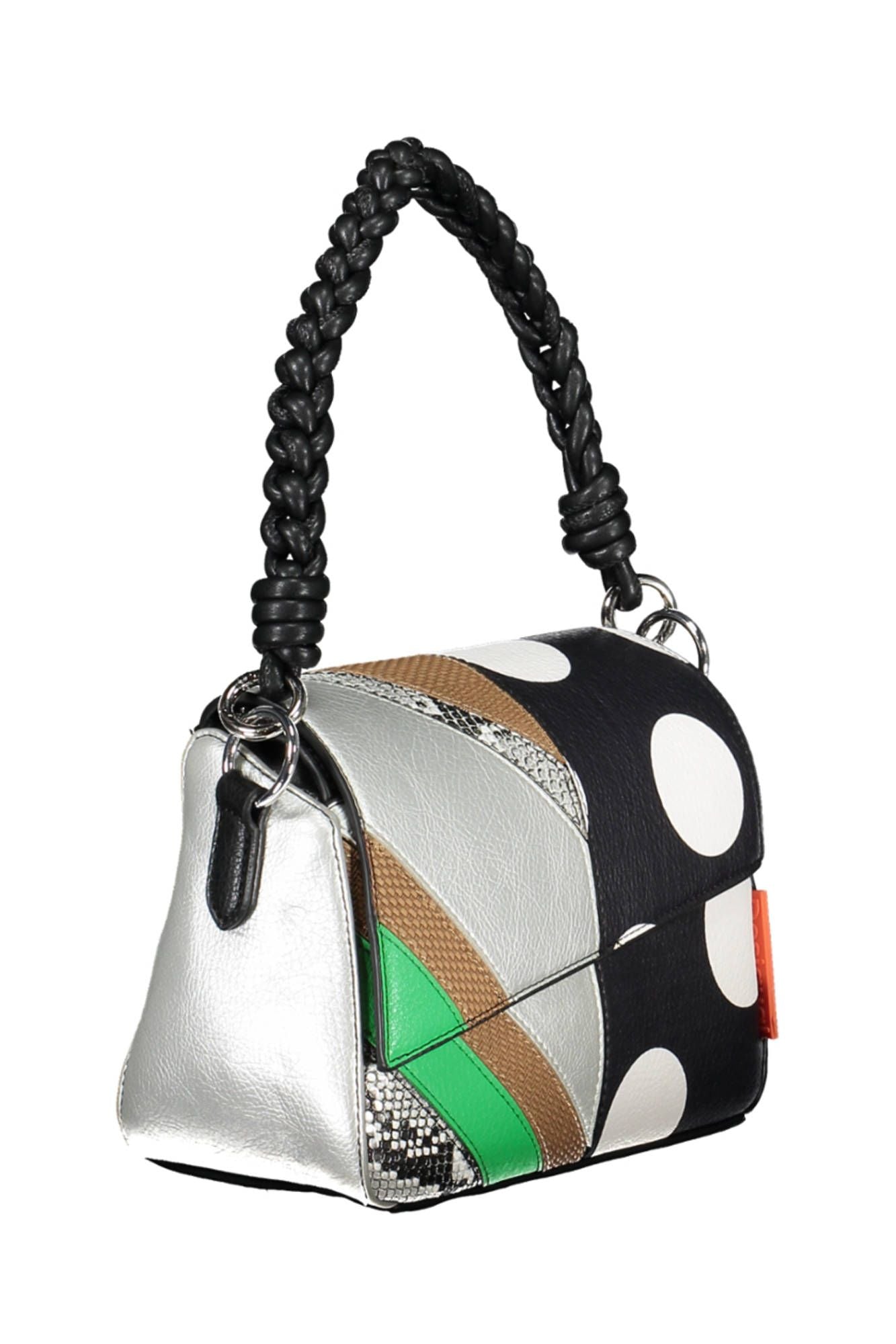 Black Polyurethane Women Handbag