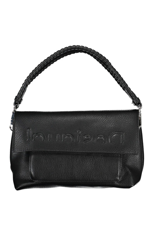 Black Polyurethane Women Handbag
