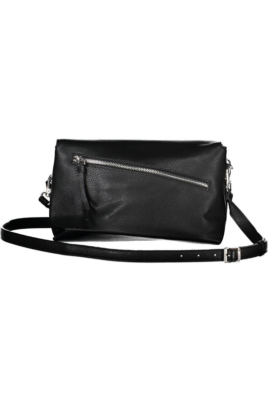 Black Polyurethane Women Handbag
