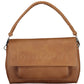 Brown Polyurethane Women Handbag