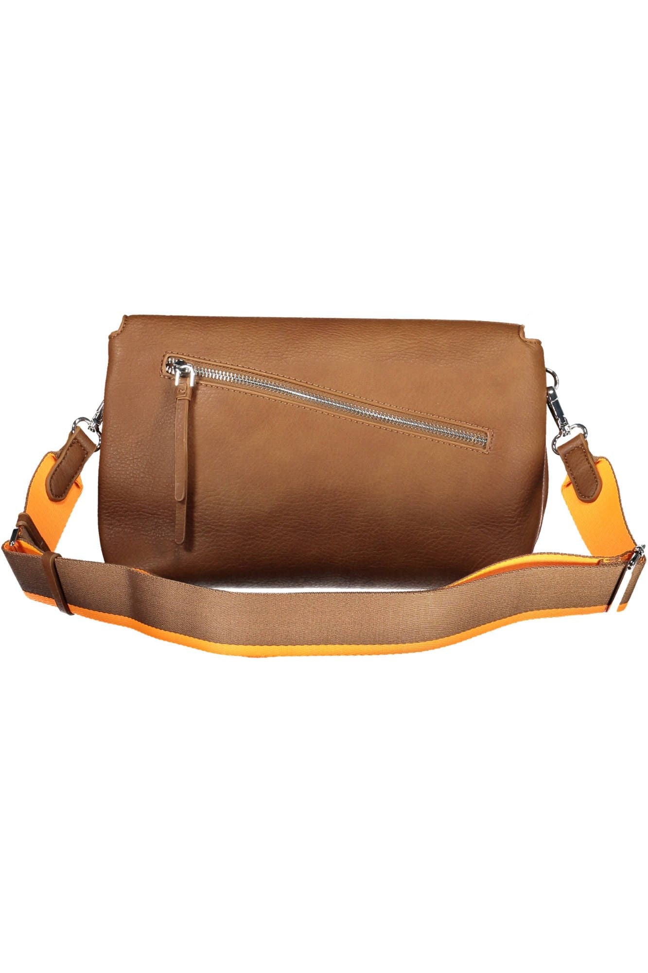 Brown Polyurethane Women Handbag