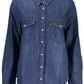 Blue Cotton Women Shirt
