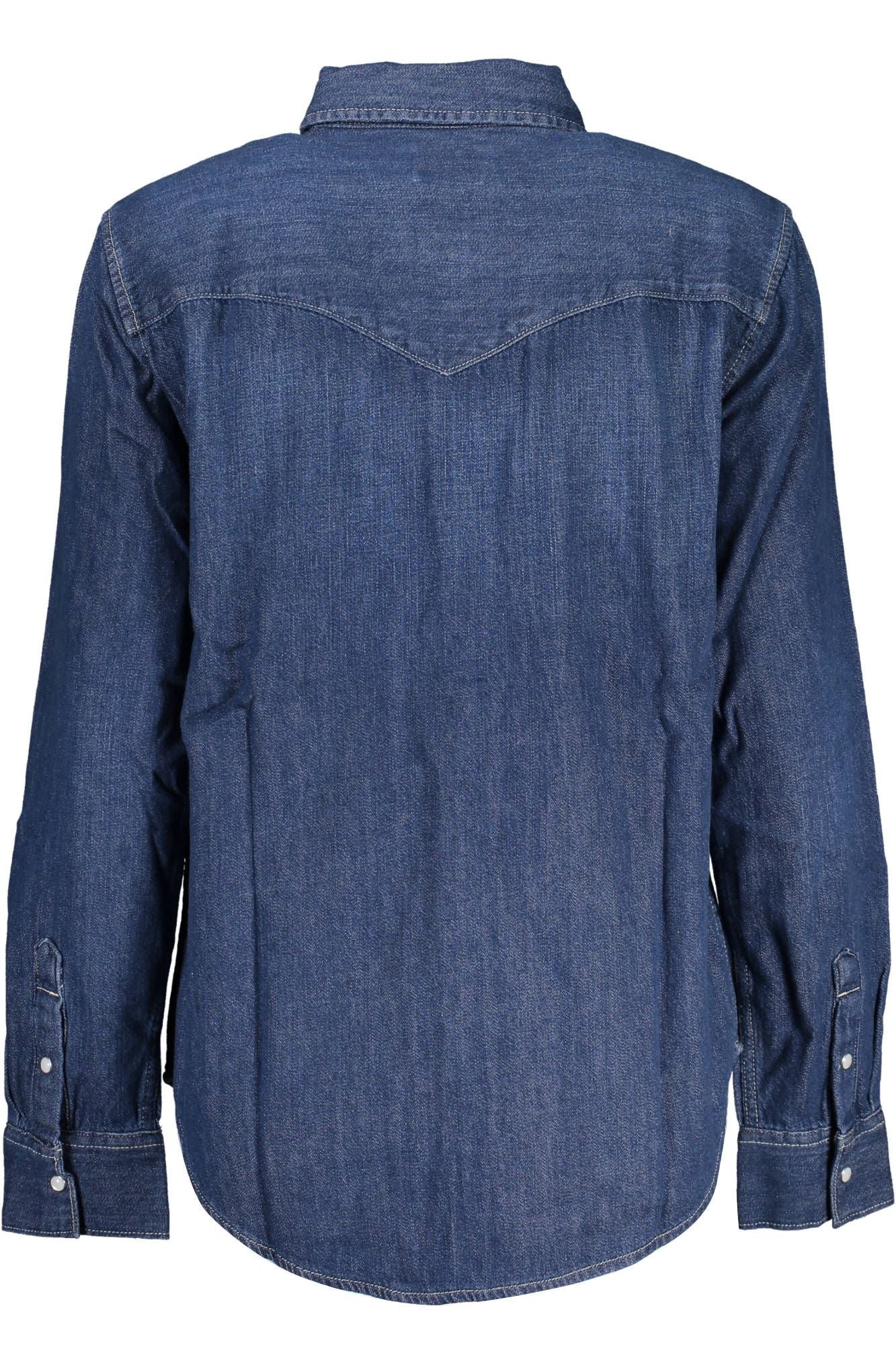 Blue Cotton Women Shirt