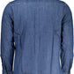 Blue Cotton Men Shirt