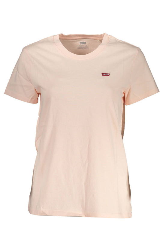 Chic Pink Logo Tee with Short Sleeves