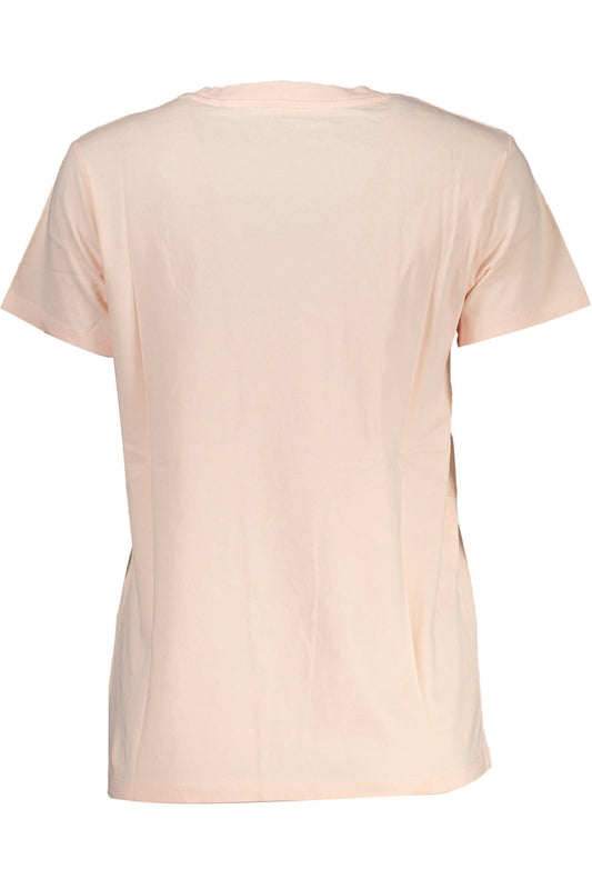 Pink Cotton Women T-Shirt