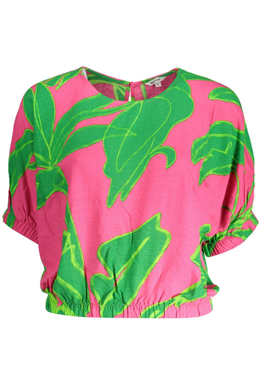 Chic Pink Contrasting Detail Blouse