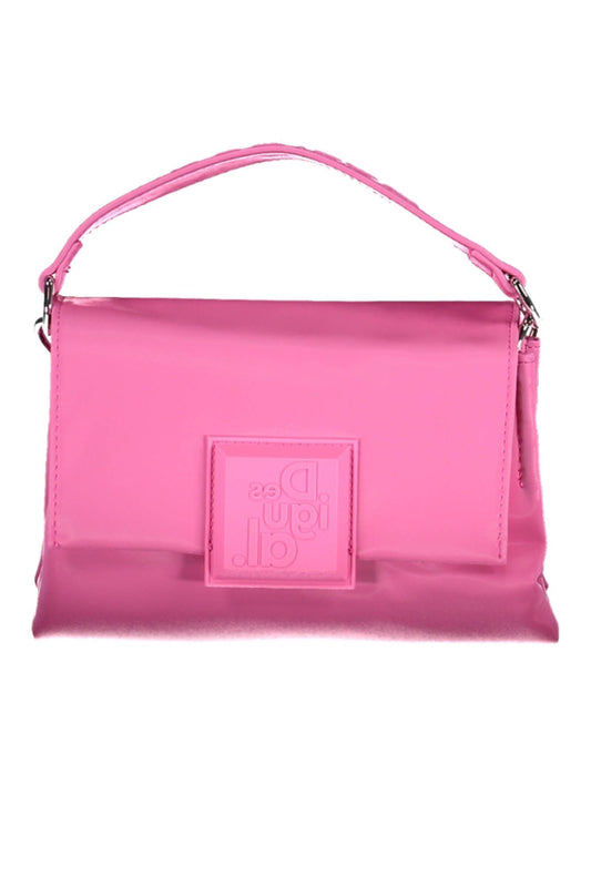 Pink Polyurethane Women Handbag