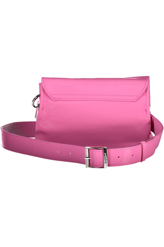 Pink Polyurethane Women Handbag