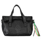Black Polyurethane Women Handbag